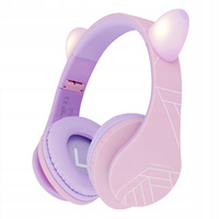 Słuchawki DLA DZIECI PowerLocus KIDS PurplePink CAT bezprzewodowe BLUETOOTH