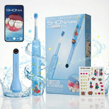 SZCZOTECZKA SONICZNA dla dzieci SHONA KIDO VISION + naklejki + KAMERA Wi-fi