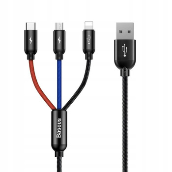 Kabel USB Baseus 3w1 USB-C / Lightning / Micro 3A